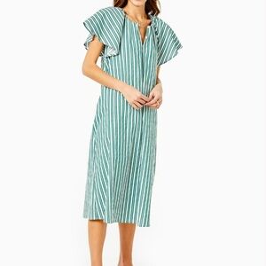 NWT Grace Dress X Grace Atwood in green and white stripes